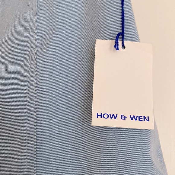 NWT How & Wen Light Blue Chambray A-Line Skirt Size 6 - Picture 2 of 7